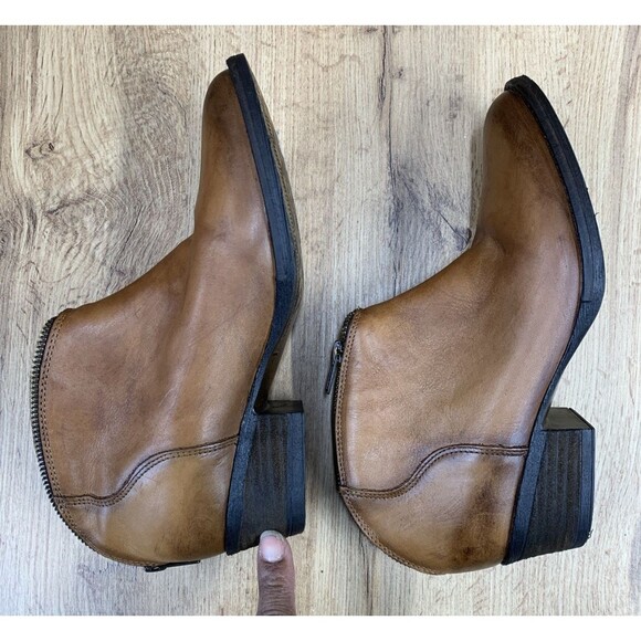 Very Volatile Sofia Ankle Boots Biker Bootie Full Zip Ankle Wmns 8 Brown Leather - Picture 11 of 16